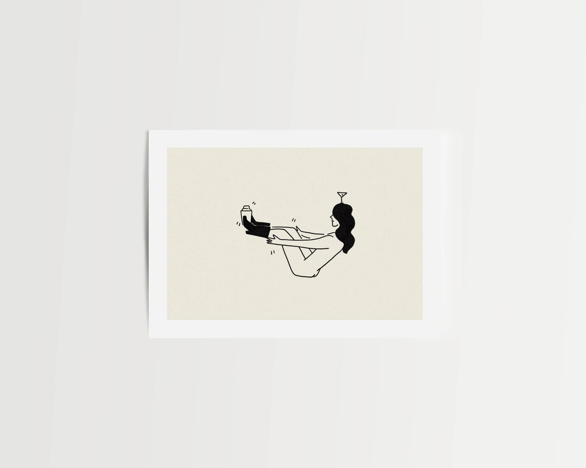 "Party Trick" Minimal Martini Cocktail Art Print