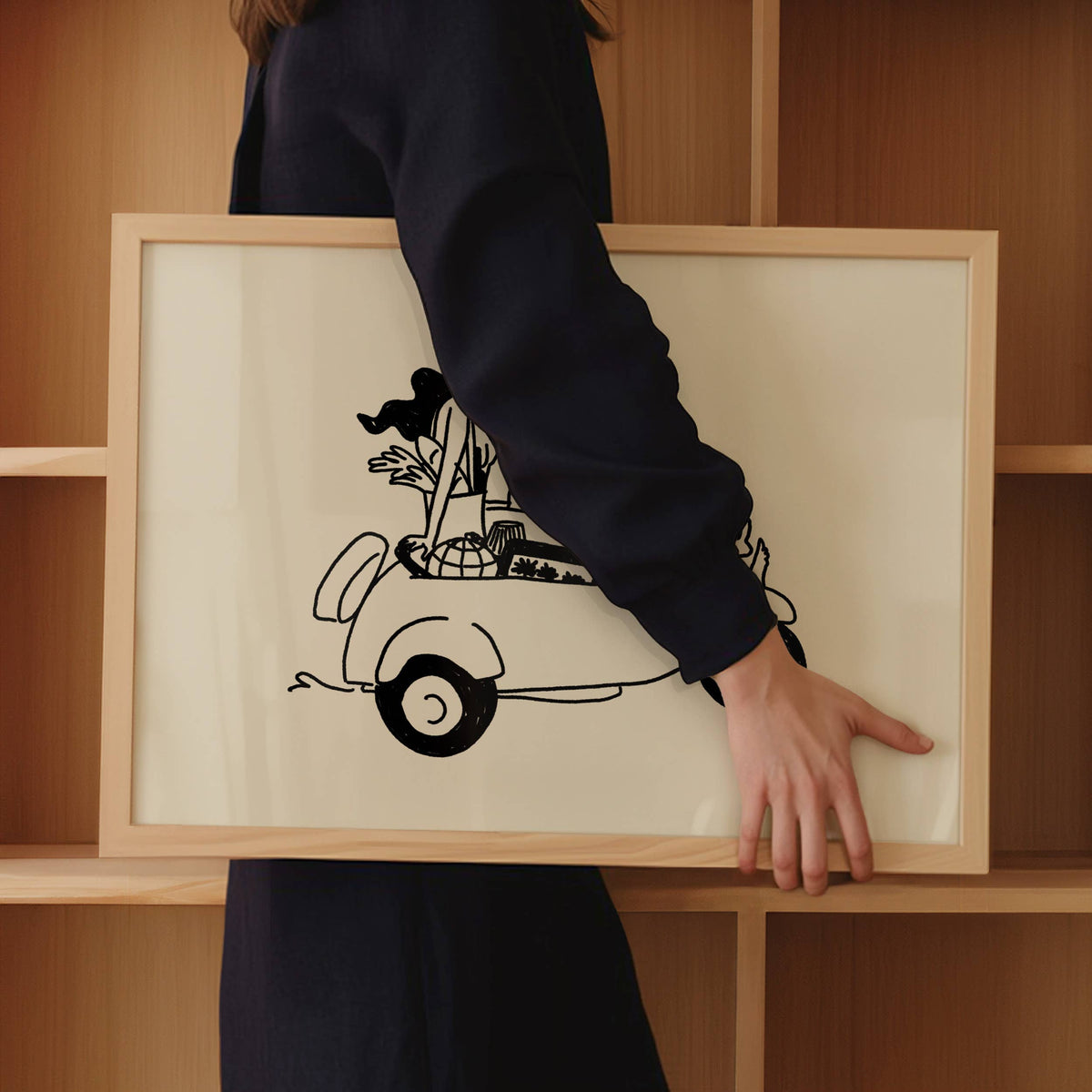 Farmer&#39;s Market Run, Minimal Summer Art Print