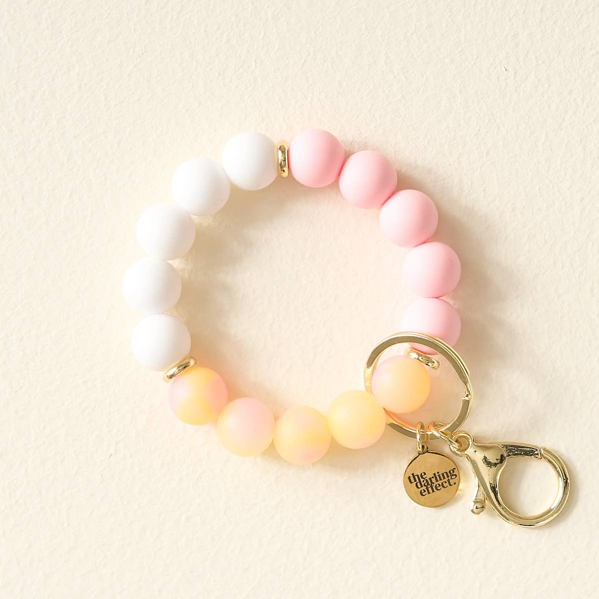 Hands–Free Keychain Wristlet–Pink Lemonade