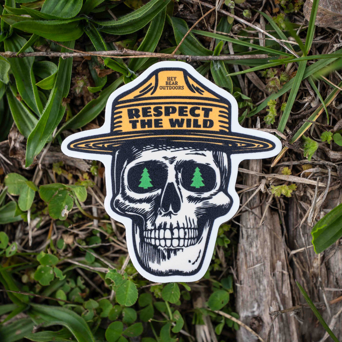 Respect the Wild Nature Outdoors Skull Ranger Parks Sticker
