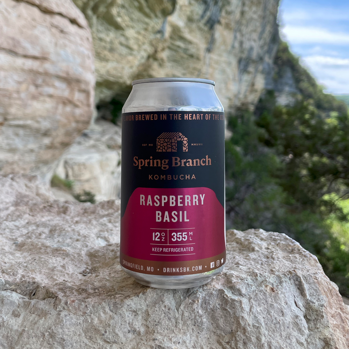 Raspberry Basil Kombucha