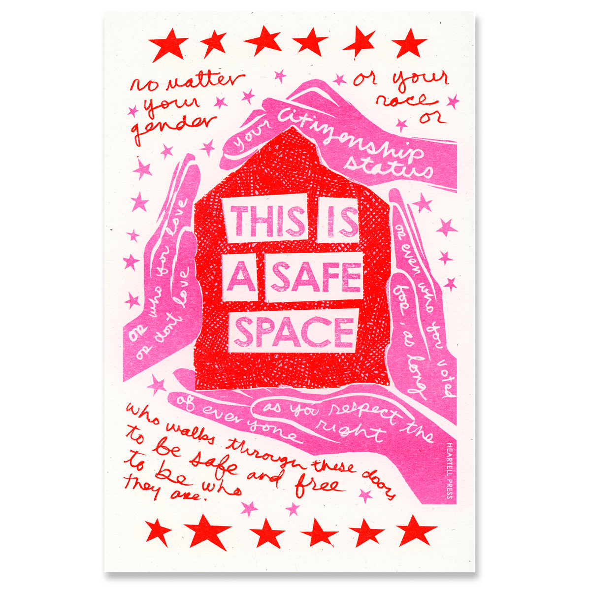 Safe Space (Resistance Pink) Risograph 6x9 Art Print
