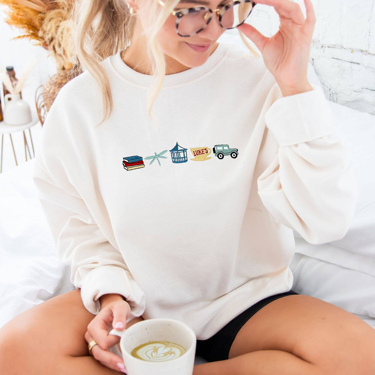 Gilmore Girls Icons Embroidered Crewneck Sweatshirt