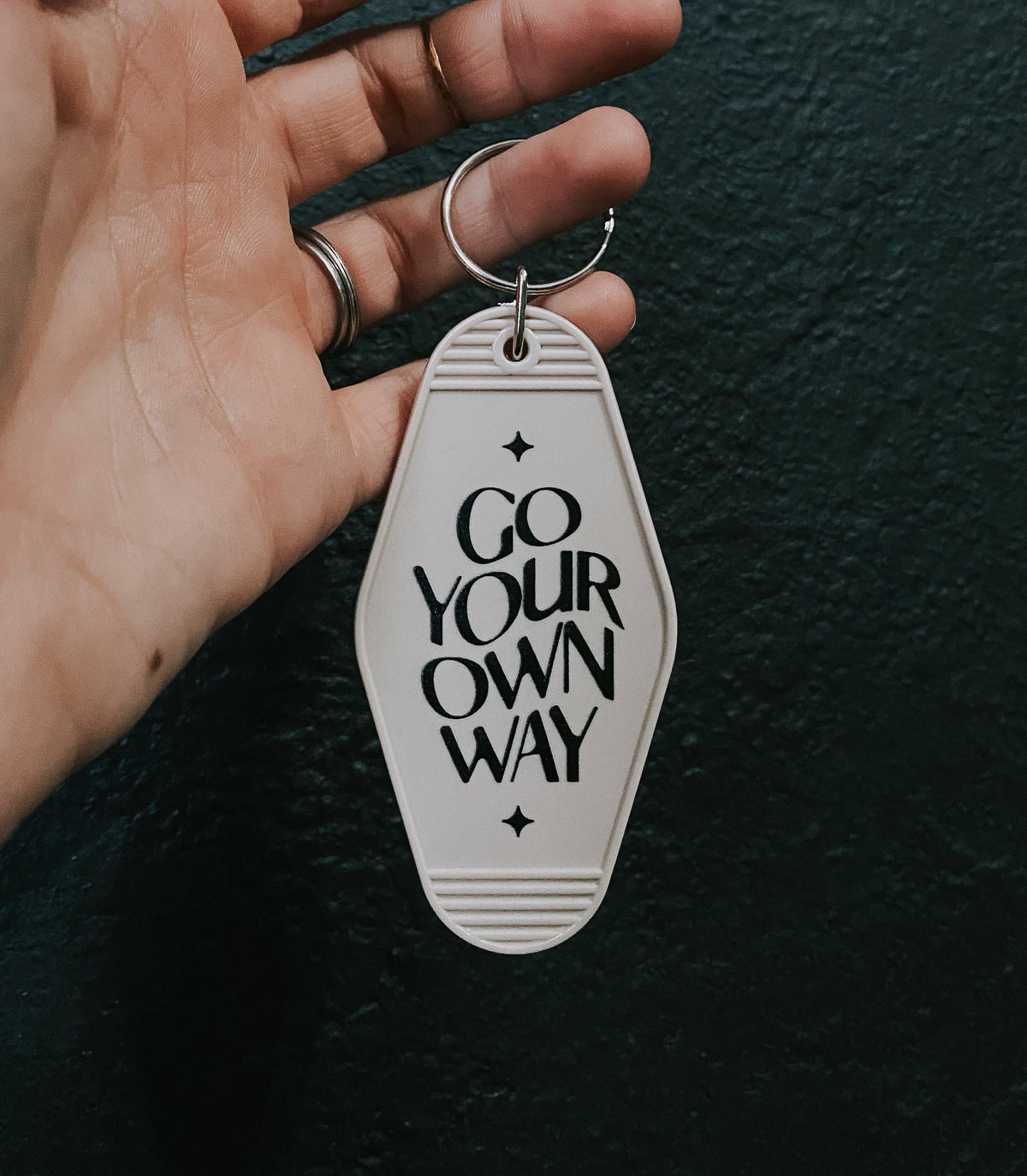 Go Your Own Way Motel Tag Keychain