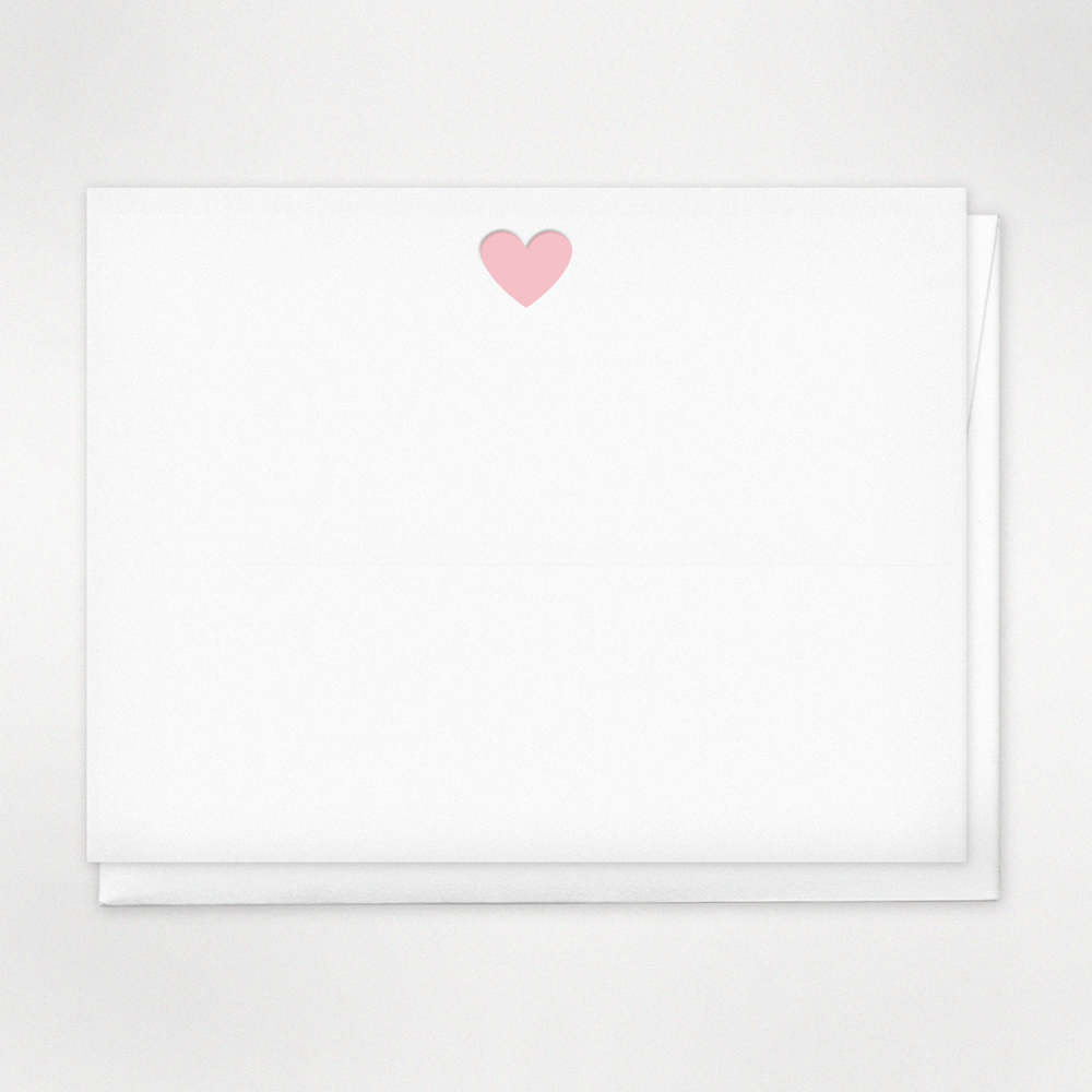 Light Pink Heart - Letterpress Boxed Note Sets