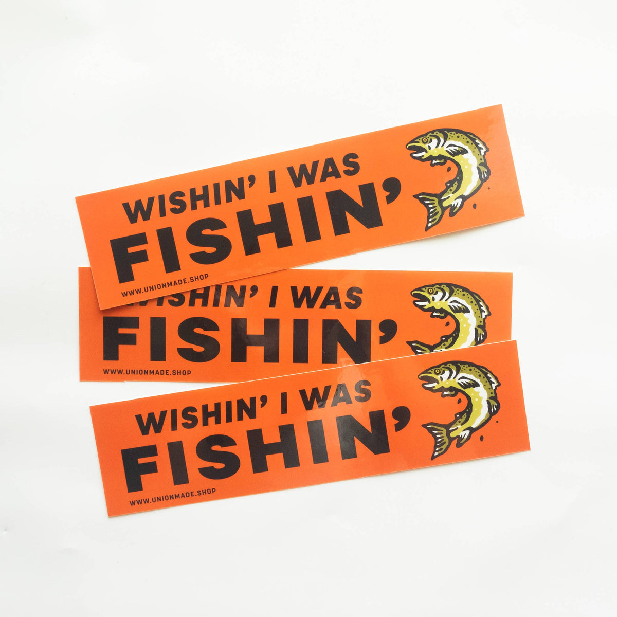 Bumper Sticker - Wishing I Was Fishing