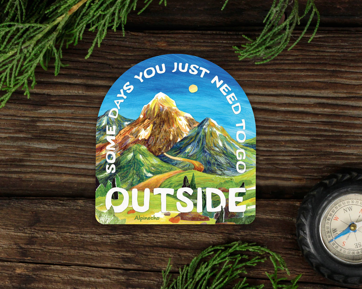 Go Outside Mountain Path Sticker