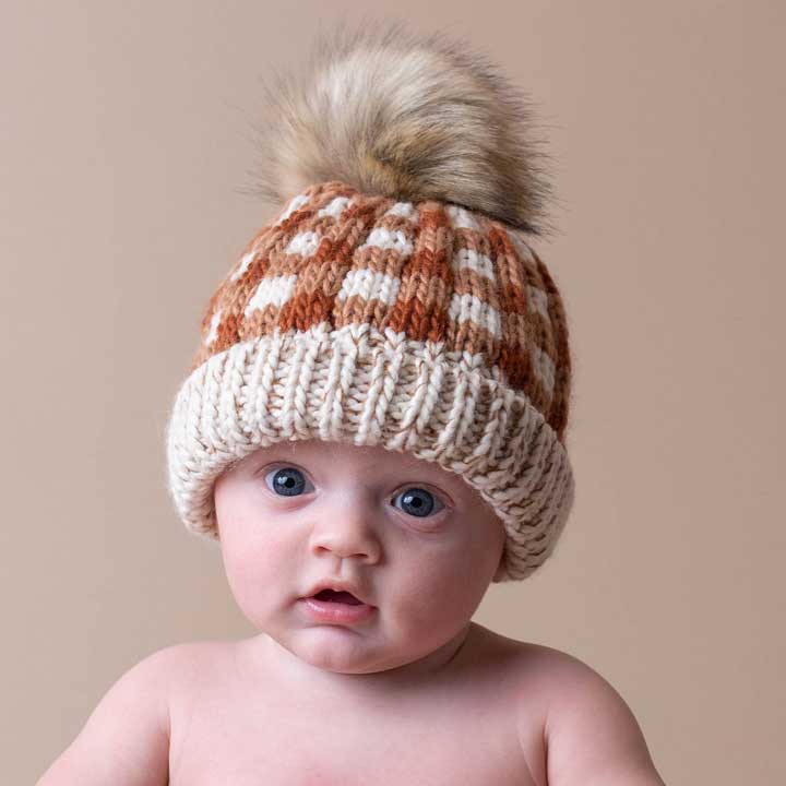 Sienna Buffalo Check Pom Pom Beanie Hat Baby &amp; Kids