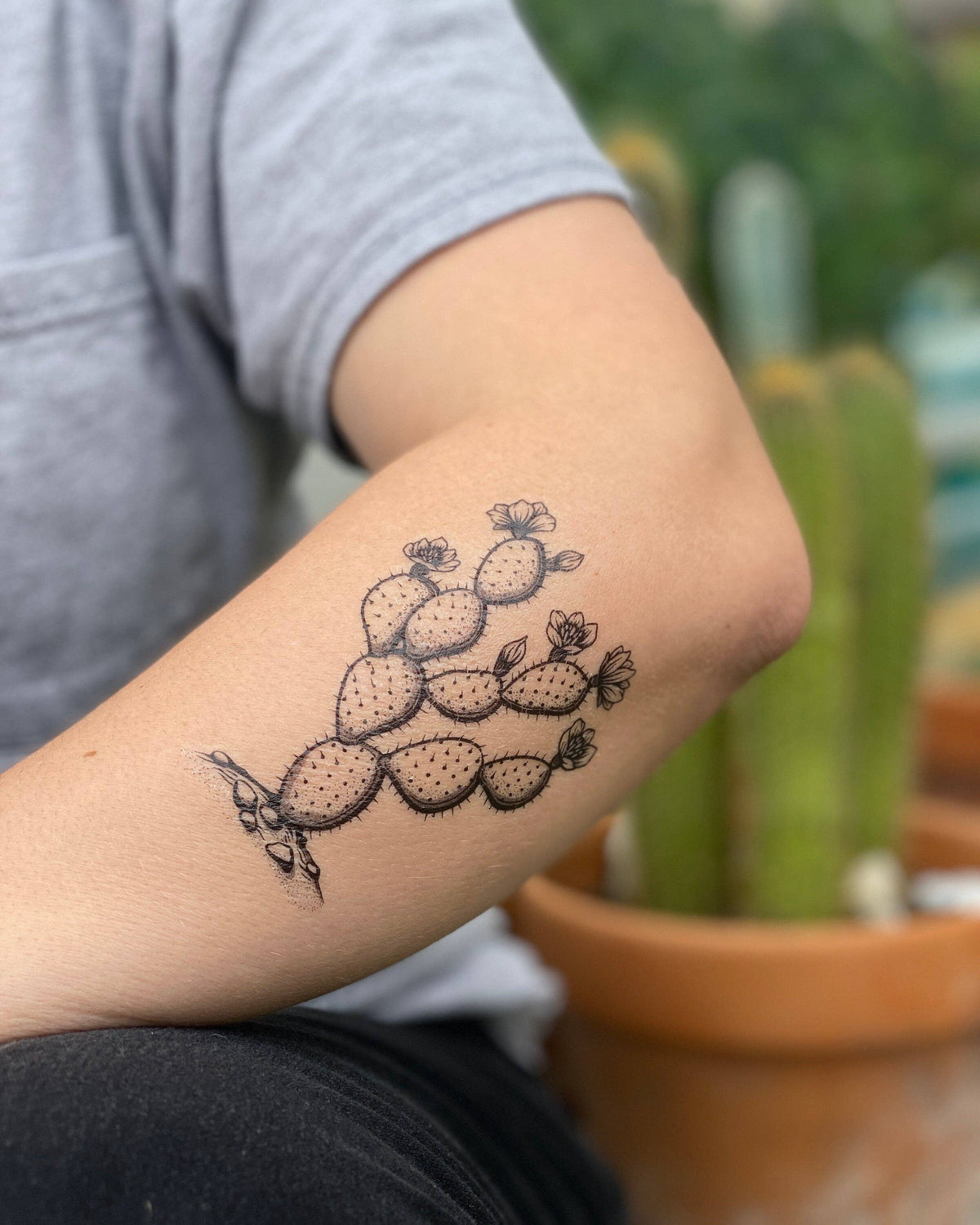 Prickly Pear Cactus Temporary Tattoo