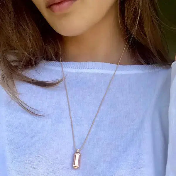 Wish Capsule Necklace w/ 3-Paper Scrolls - Silver Capsule