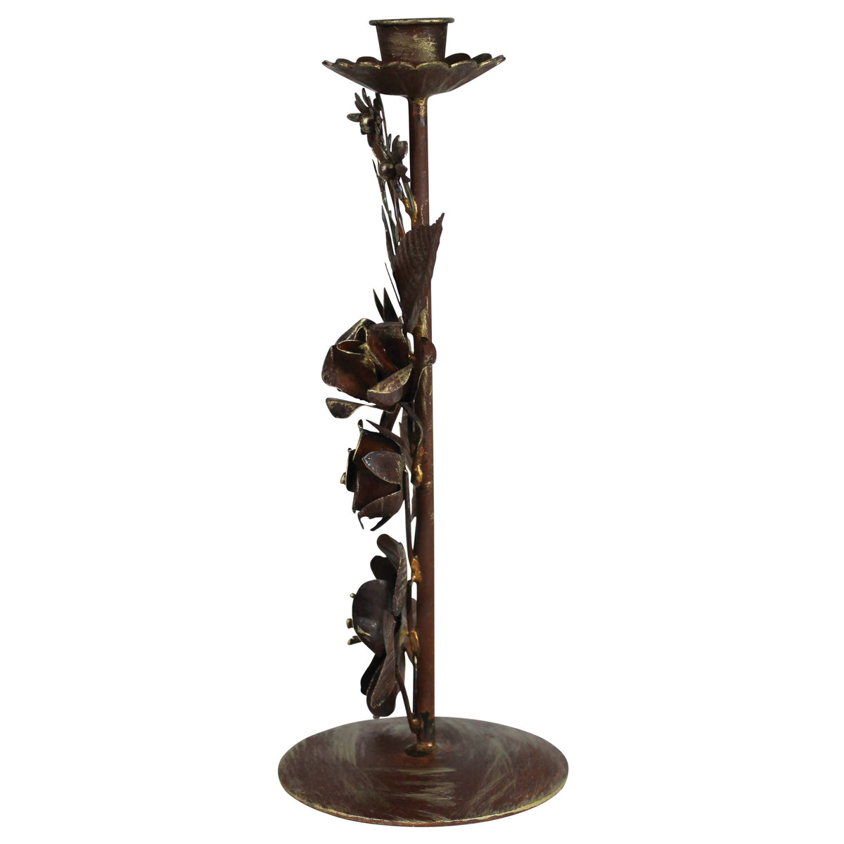 Barranca Floral Taper Holder, Metal