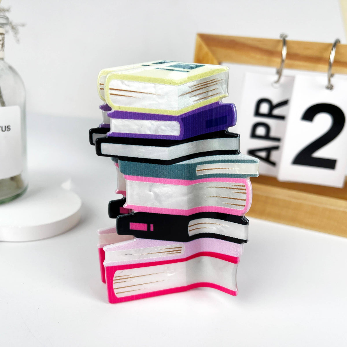 Book Stack Hair Claw Clip