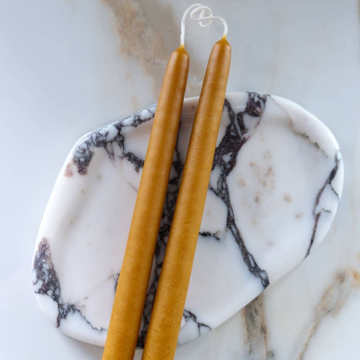 10" Hand-Dipped Taper Candle Pair | Ochre