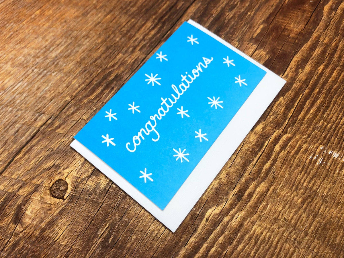 Congrats Blue Stars Enclosure Card