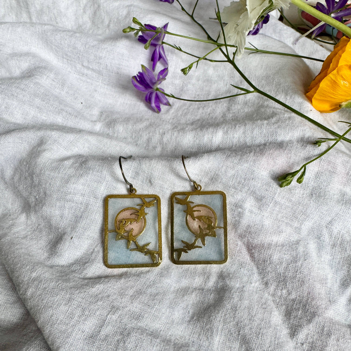 Migration // Stained Glass Resin Earrings