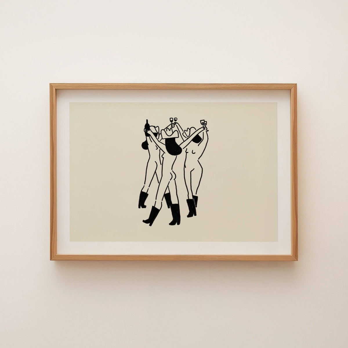 "Socialite" Social Drinker Minimal Western Wine Art Print