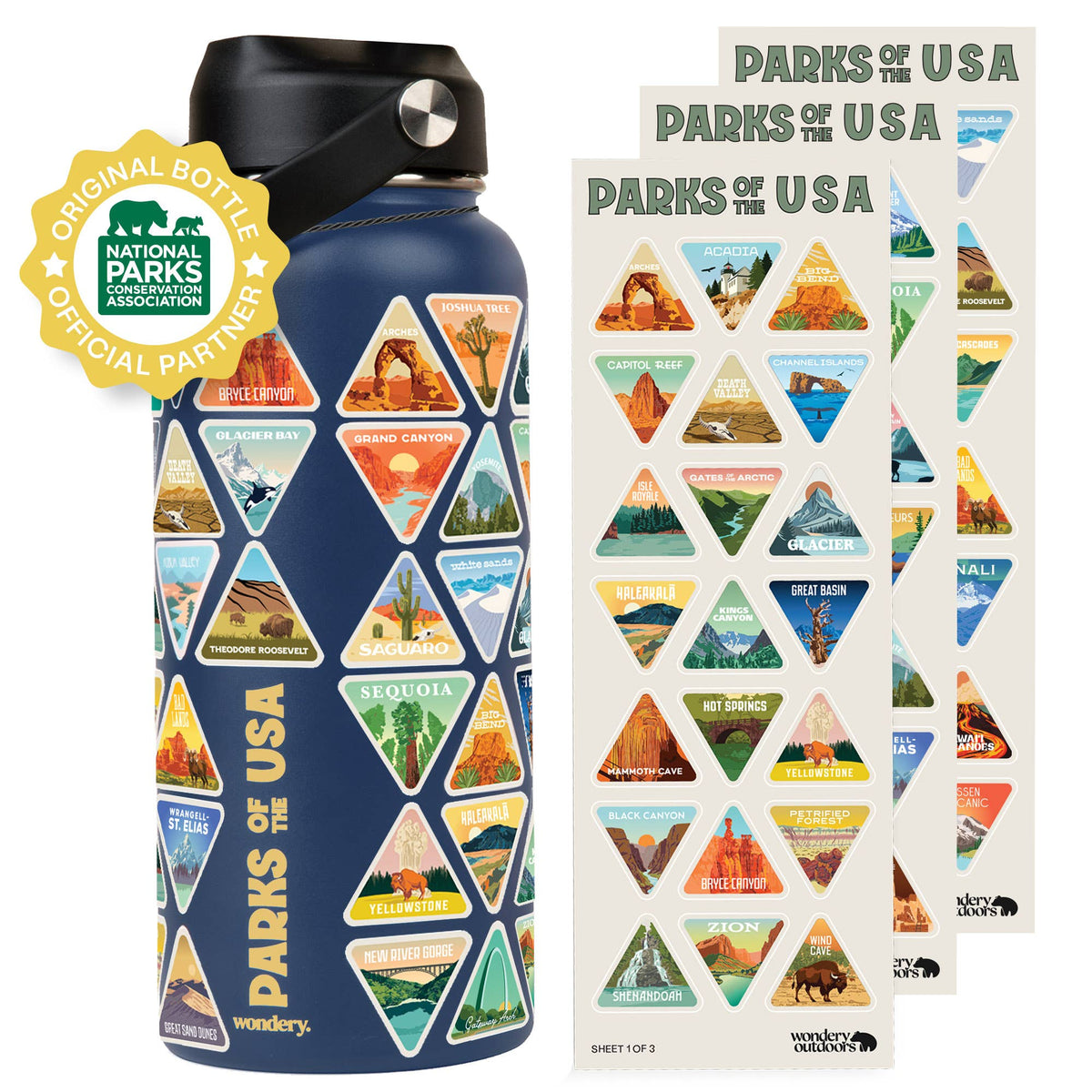 The Original Parks of the USA Bucket List Water Bottle