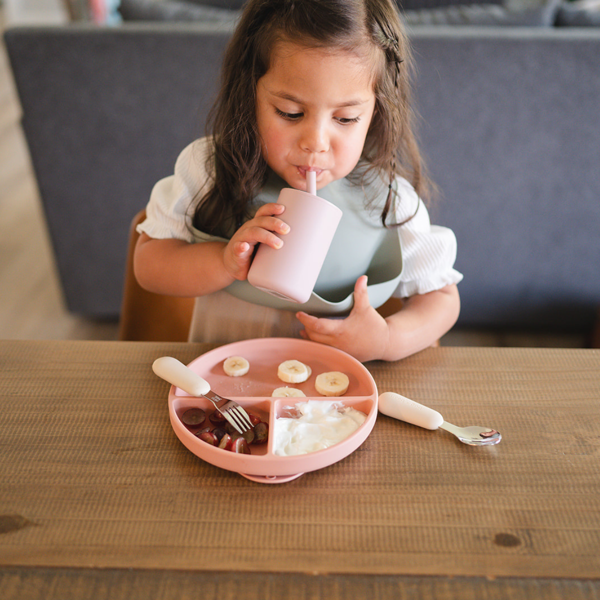 Silicone Baby/Toddler Cup with Lid + Straw – Lilac (6 oz)