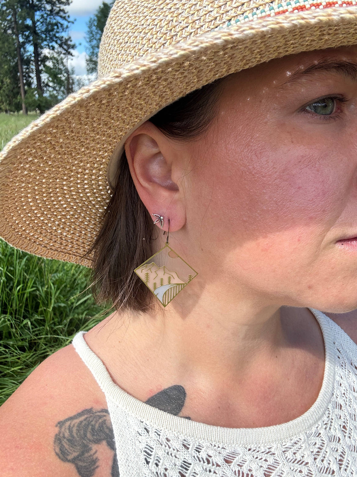 Going To The Sun // stained glass resin earrings
