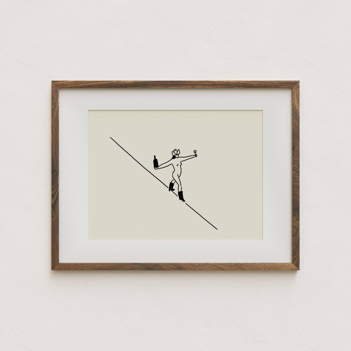 "Liquid Courage" Minimal Natural Wine Art Print