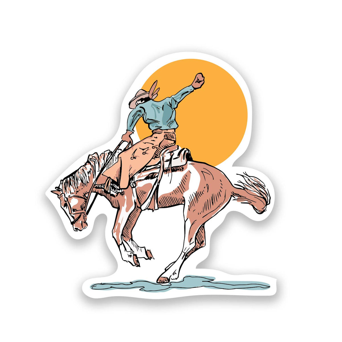 Cowboy Sun Sticker