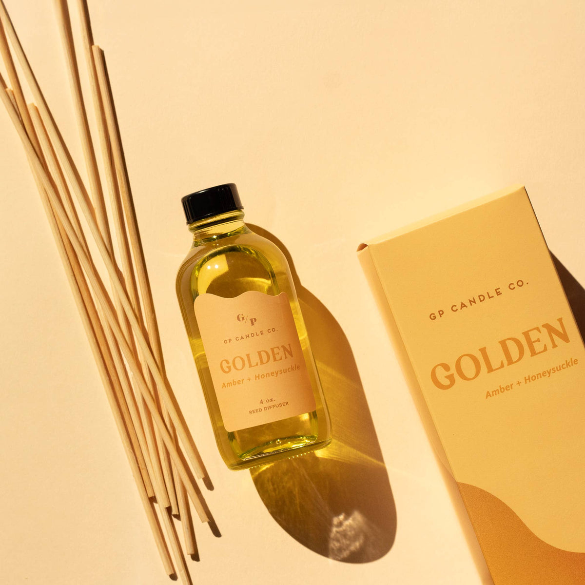 Golden Hue Reed Diffuser (Amber + Honeysuckle)