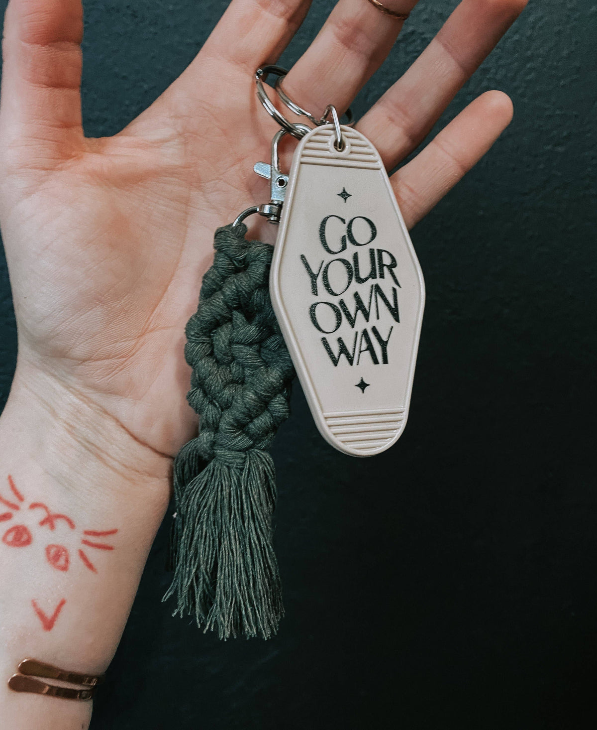 Go Your Own Way Motel Tag Keychain
