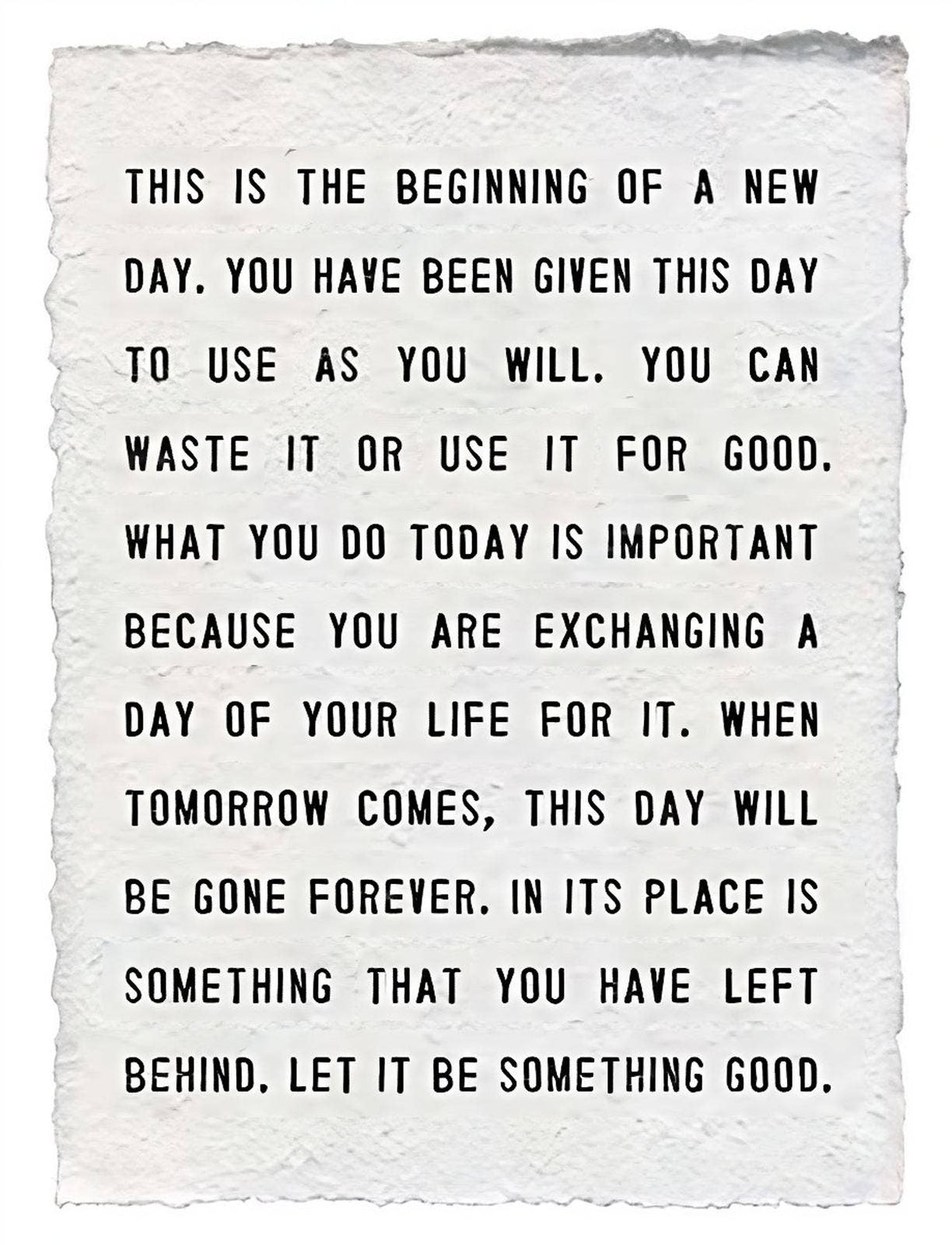 This is the Beginning Handmade Paper Print - 12"x16