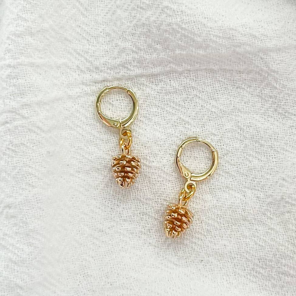 Pinecone Hoop Earrings