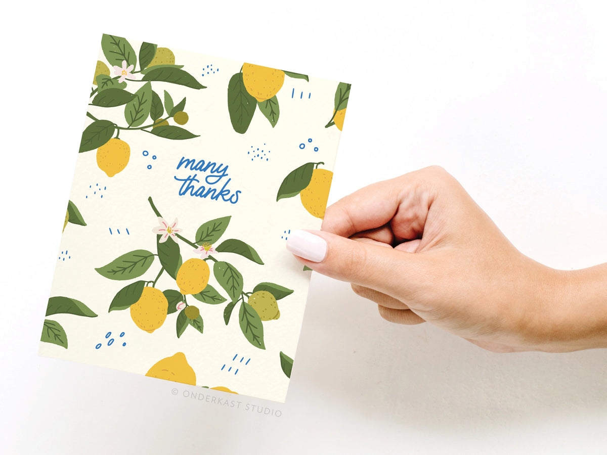 Many Thanks Lemon Greeting Card