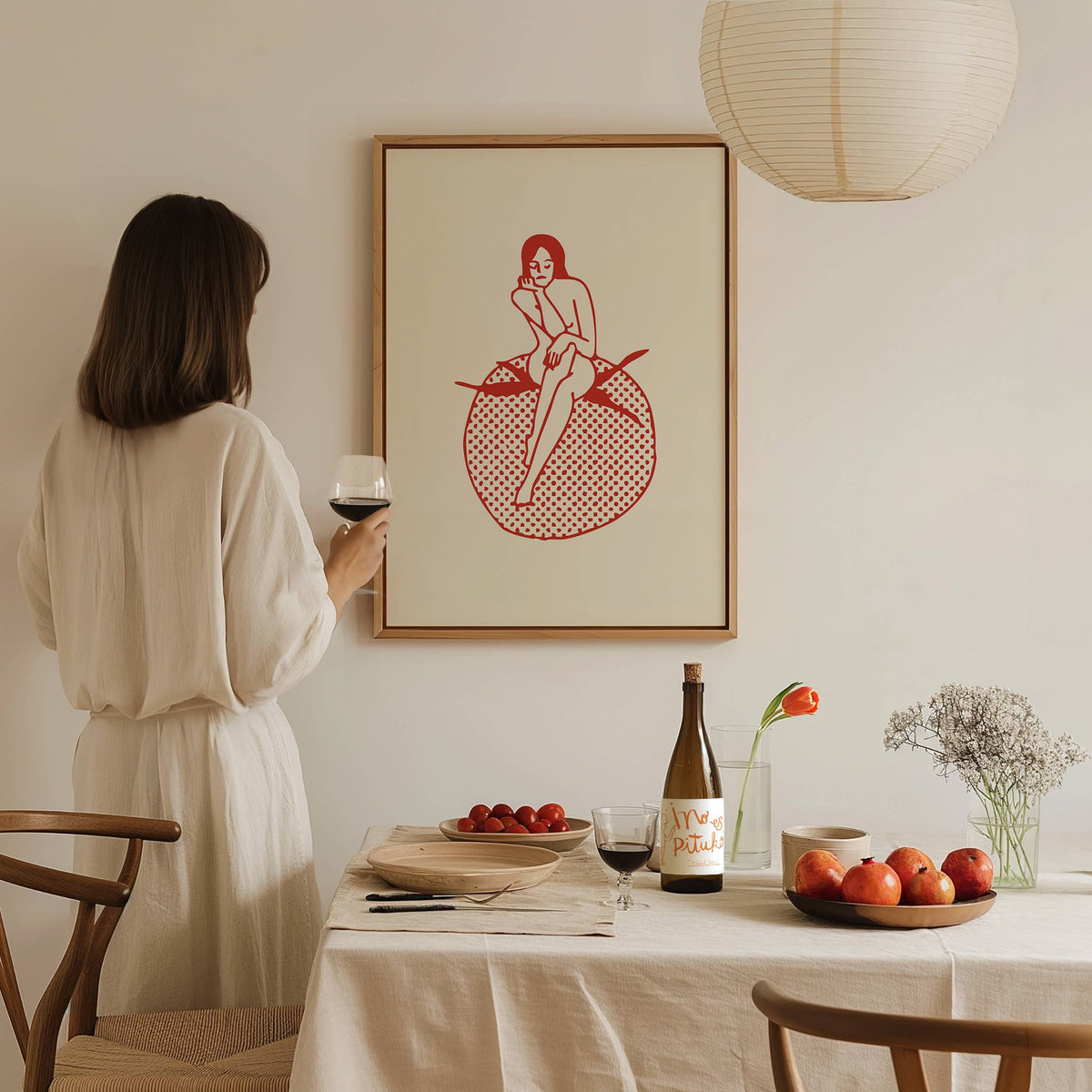 Tomato Girl Vintage Art Print