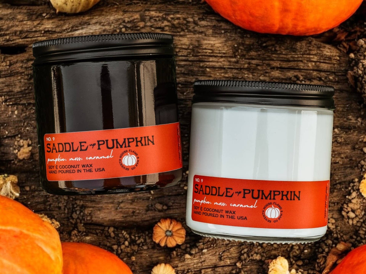 Saddle Up Pumpkin - Pumpkin, Moss, Caramel Candle