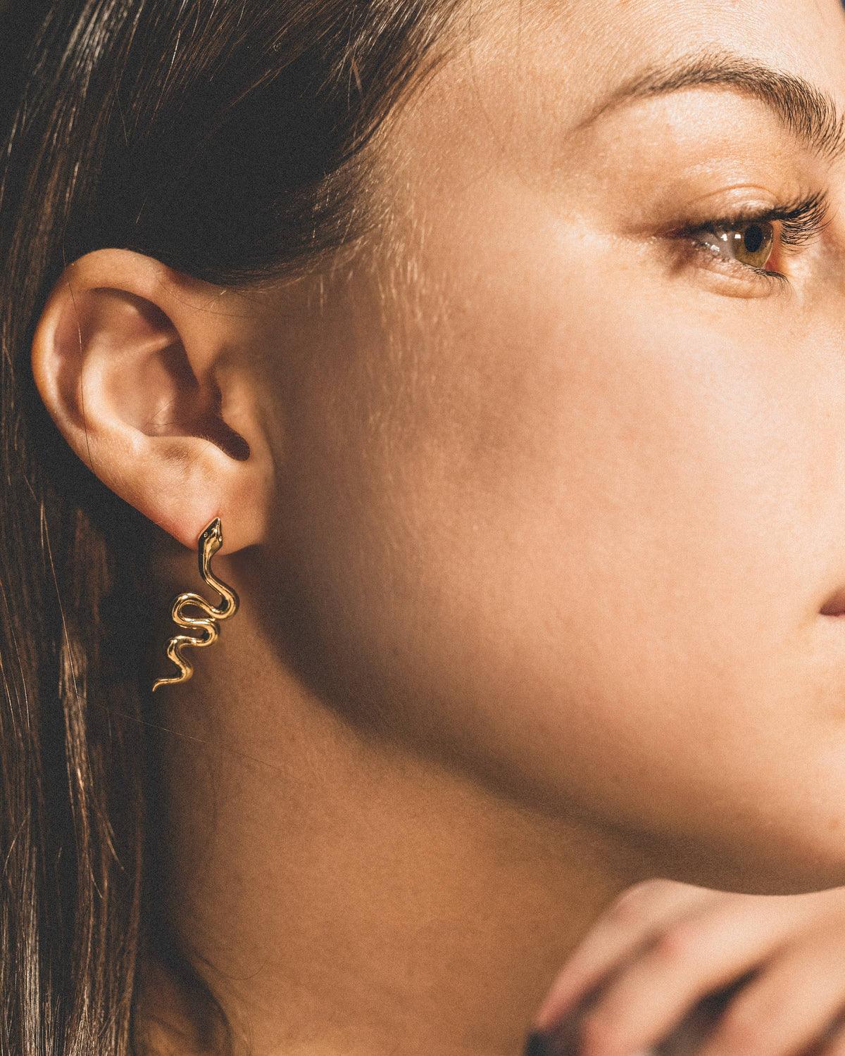 Gold-filled Snake Studs