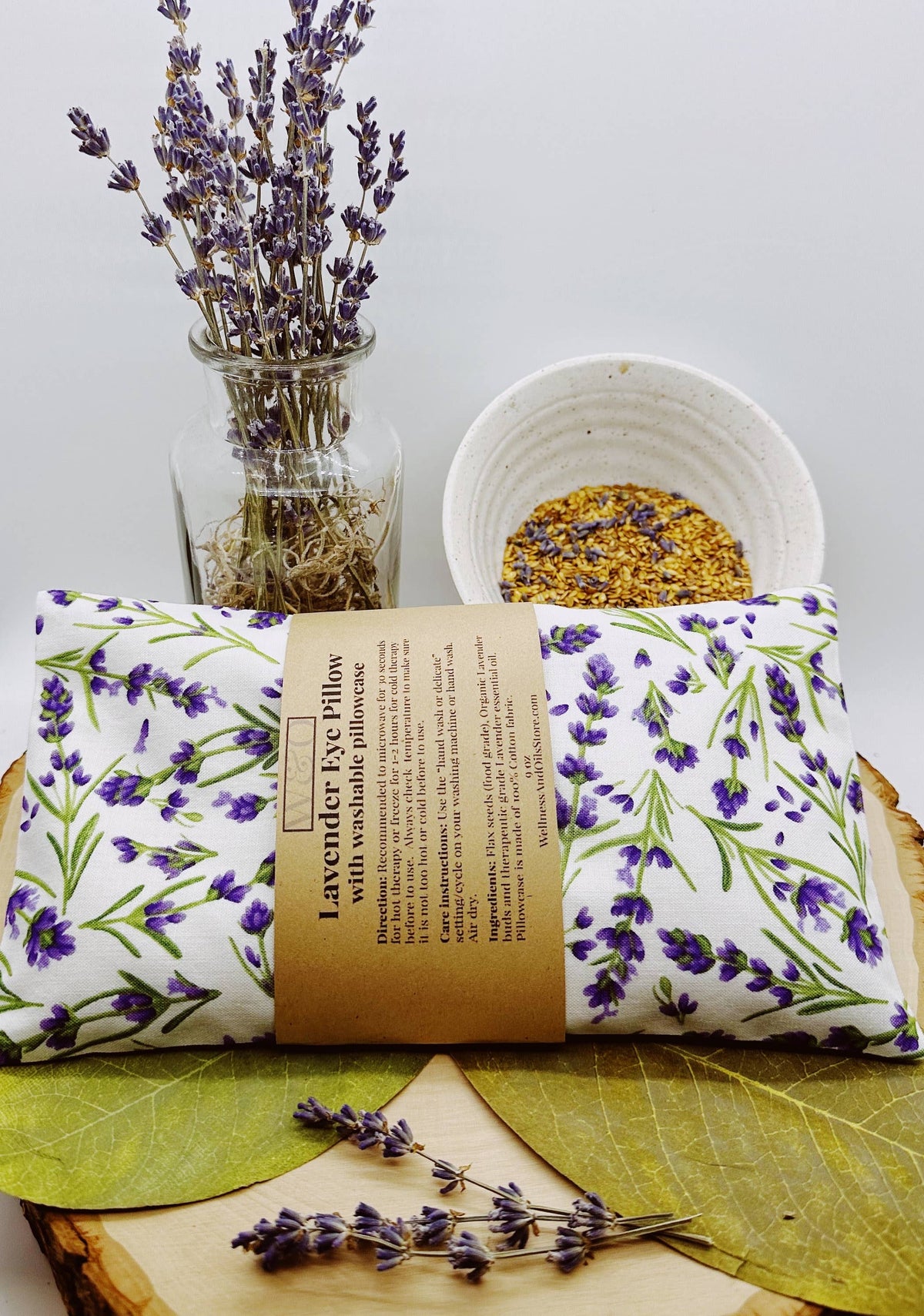 Lavender Eye Pillow with Washable Cover-White Lavender Field