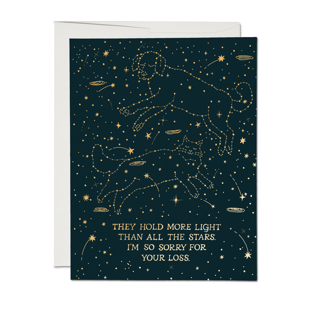 Pet Constellation sympathy greeting card