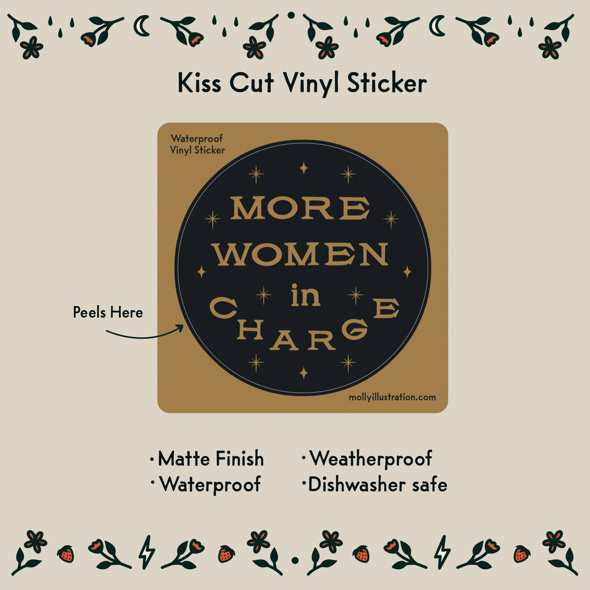 More Women In Charge Waterproof Vinyl Sticker