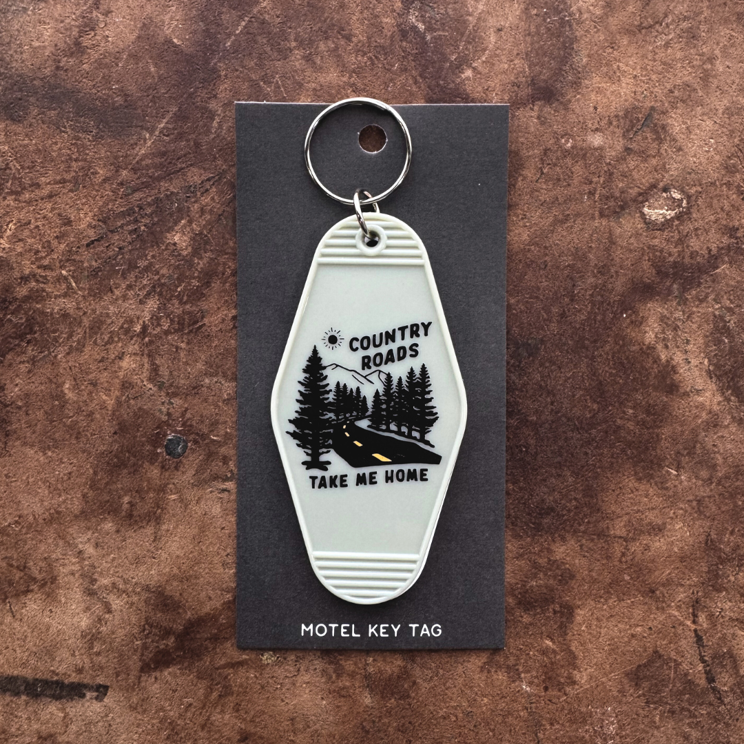 Country Roads Motel Tag Keychain