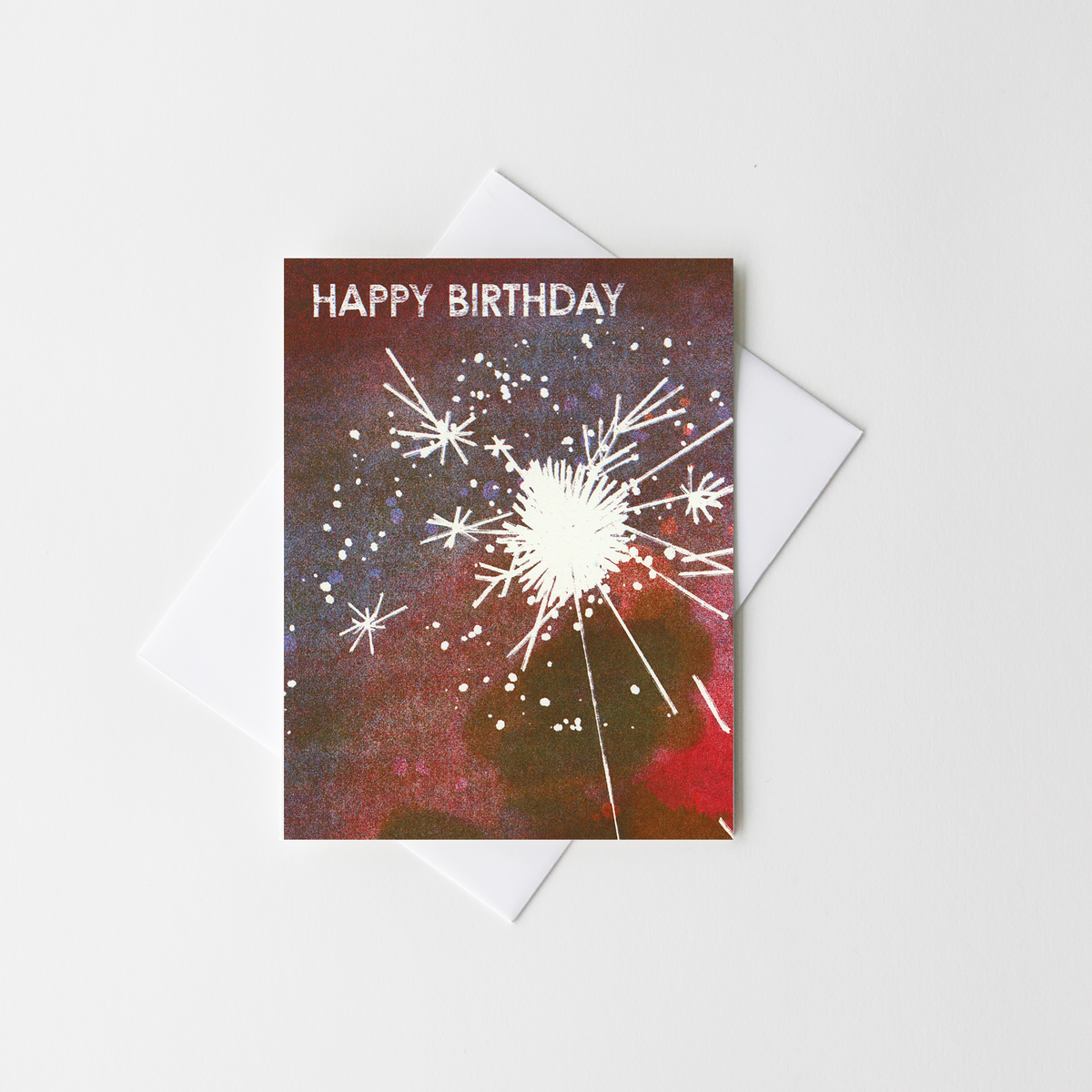 Happy Birthday Sparkler - Risograph Card