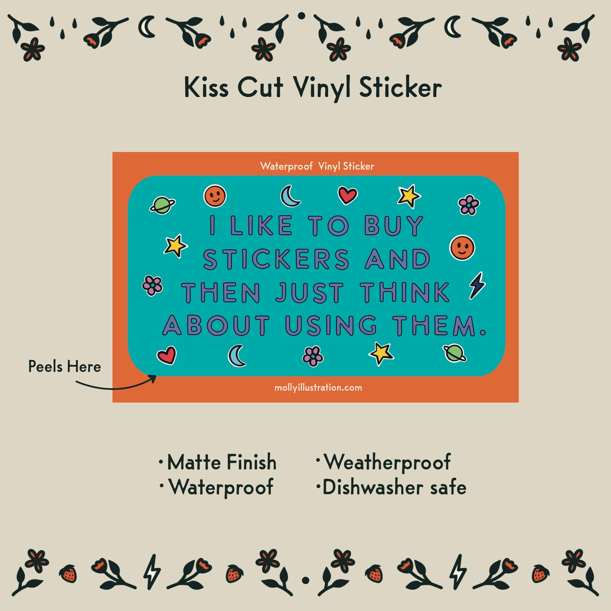 I Like to Buy Stickers Waterproof Vinyl Sticker