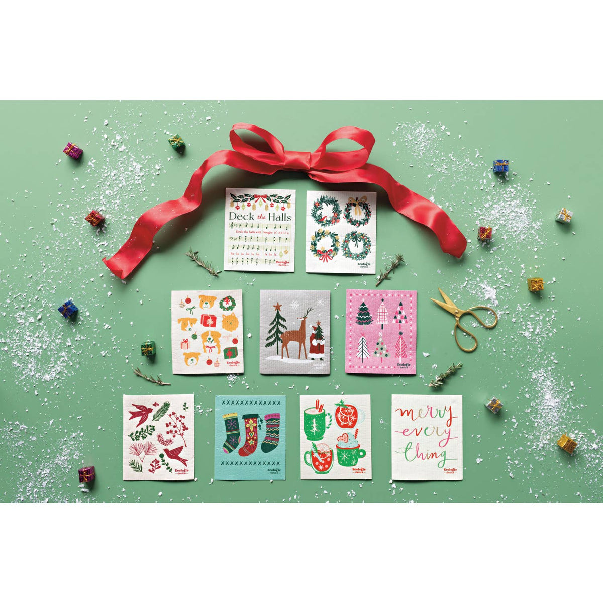 Winterberry Christmas Swedish Dishcloth