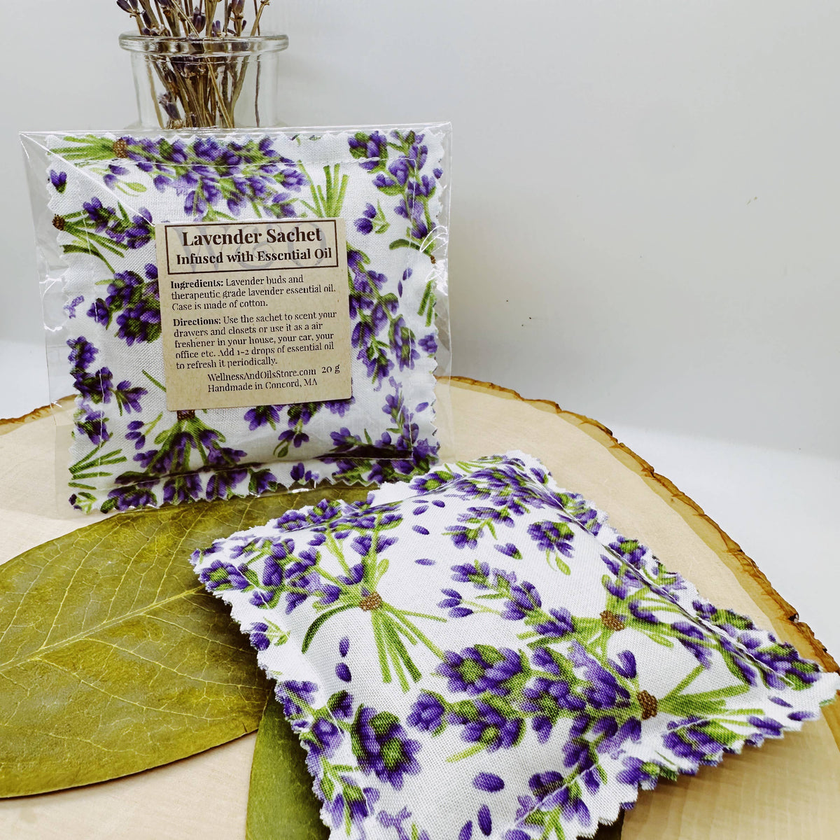 Lavender Sachet Infused with Essential Oil- White Bouquets