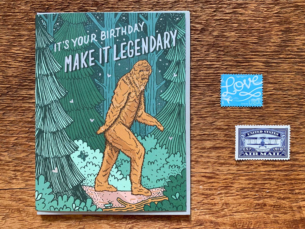 Bigfoot Birthday Card