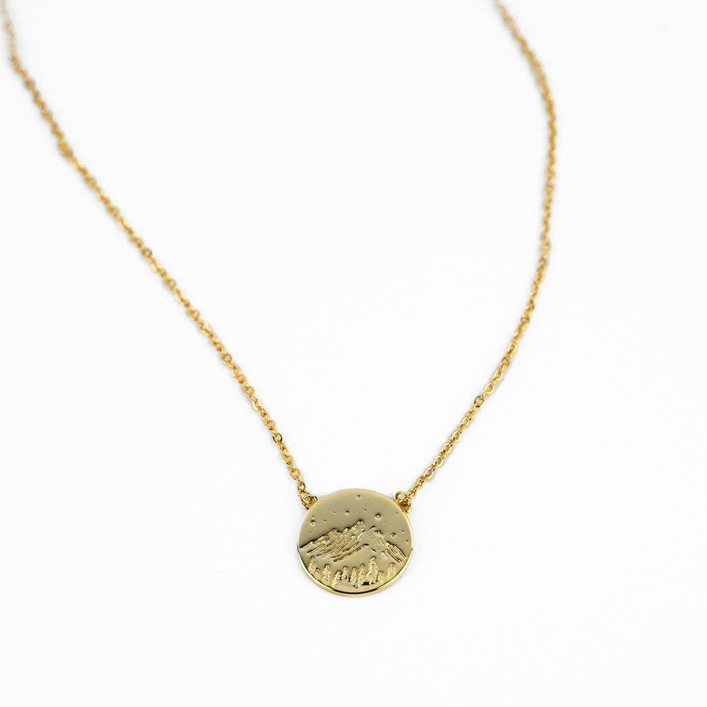 Mountain Scape Stamped Necklace