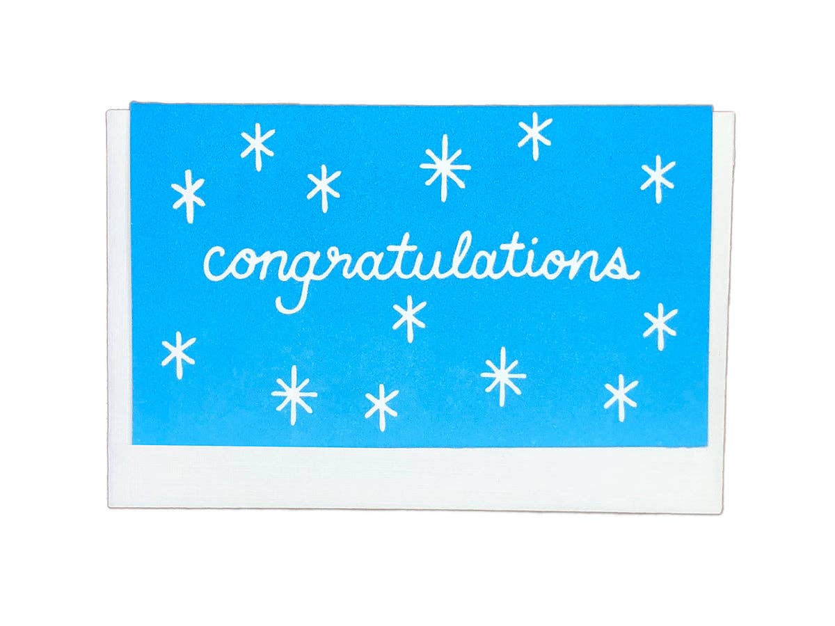 Congrats Blue Stars Enclosure Card