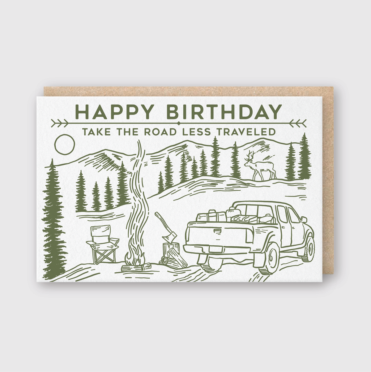 Happy Birthday Road Less Traveled Truck Card