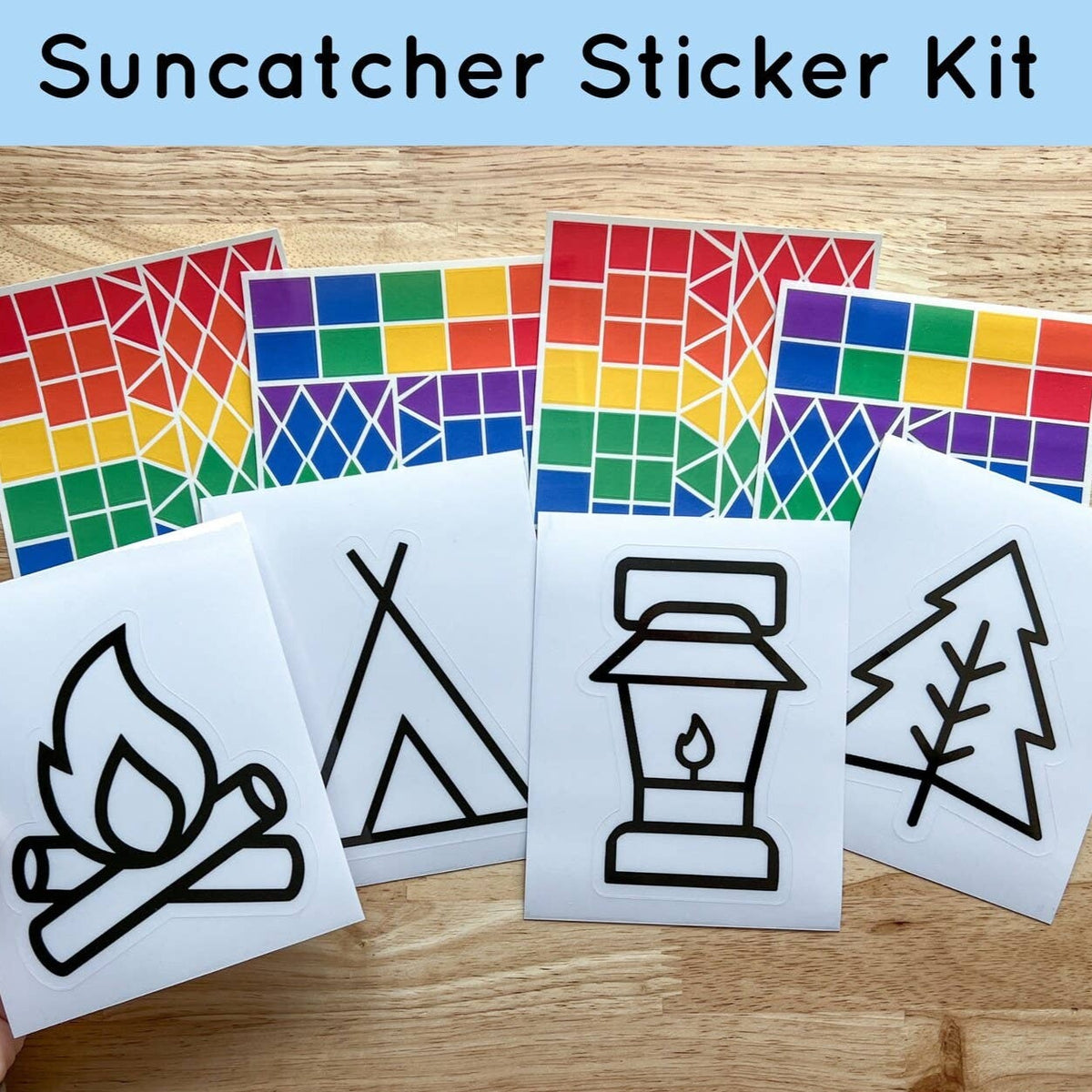 Camping Suncatcher Set Sticker Craft Kit for Kids