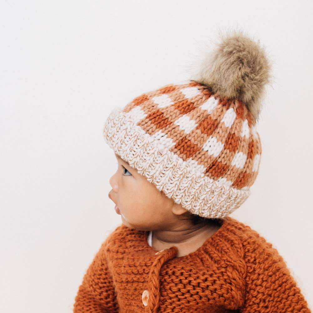 Sienna Buffalo Check Pom Pom Beanie Hat Baby &amp; Kids