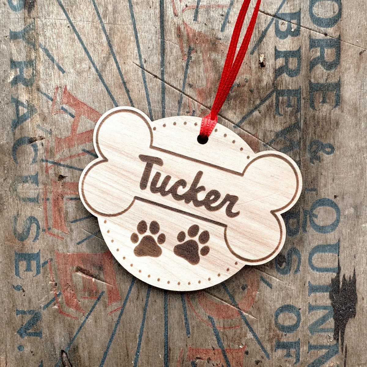 Custom Pet Name Wooden Ornament