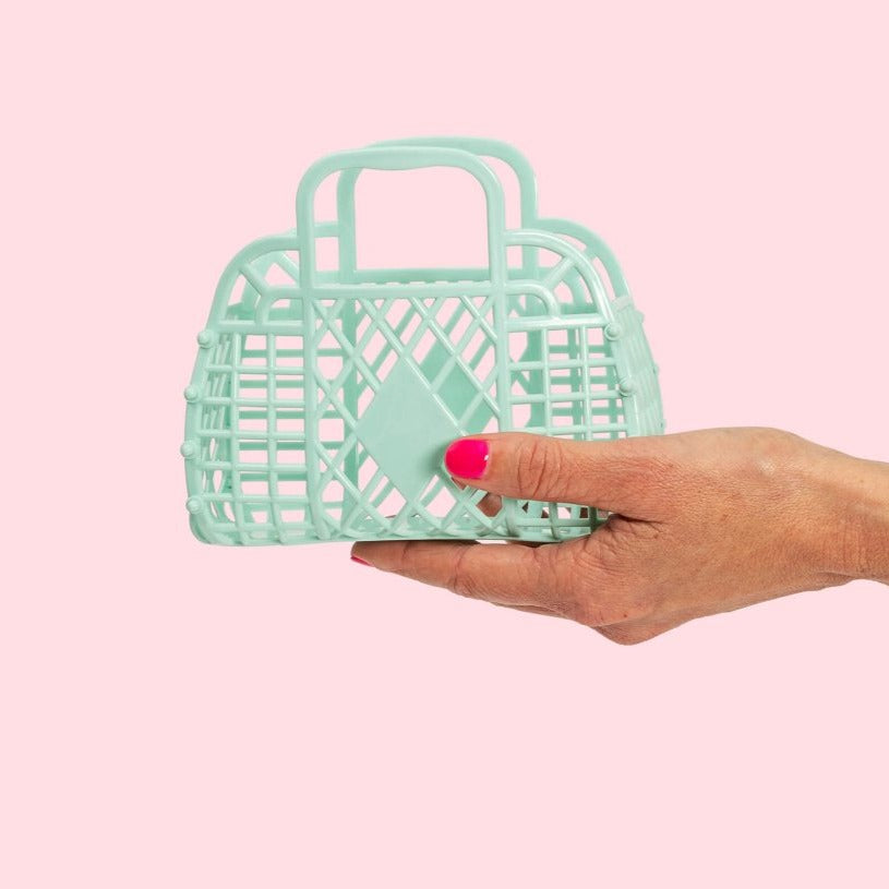 Retro Basket Jelly Mini Bag - Mint