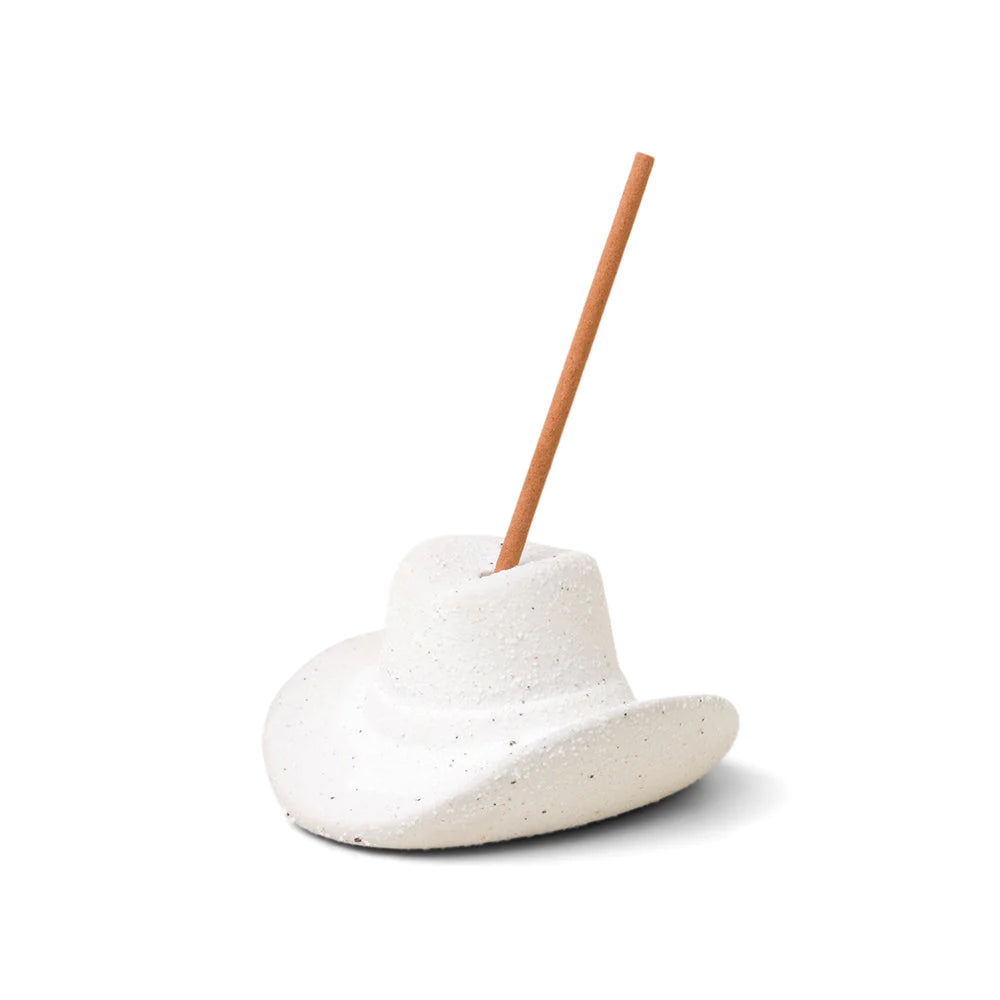 Cowboy Hat Incense Holder – White